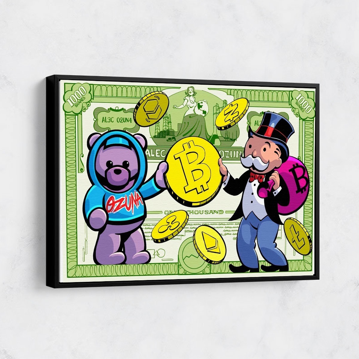 Foto 5 pulgar | Cuadro Decorativo Alec Monopoly Billete Dólar, Recamara Sala Color Verde