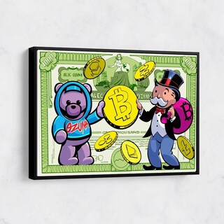 Foto 4 | Cuadro Decorativo Alec Monopoly Billete Dólar, Recamara Sala Color Verde