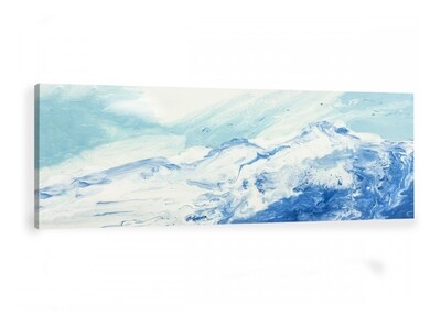 Foto 2 | Cuadro Paisaje Abstracto Azul Montañas Moderno Panoramico Armazón Bastidor