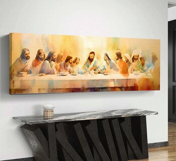 Foto 2 | Cuadro Ultima Cena Jesucristo En Lienzo Canvas Con Bastidor