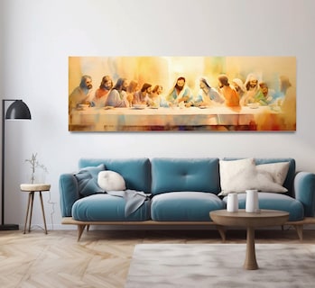 Foto 3 | Cuadro Ultima Cena Jesucristo En Lienzo Canvas Con Bastidor