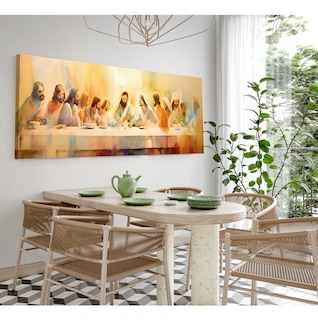 Foto 4 | Cuadro Ultima Cena Jesucristo En Lienzo Canvas Con Bastidor