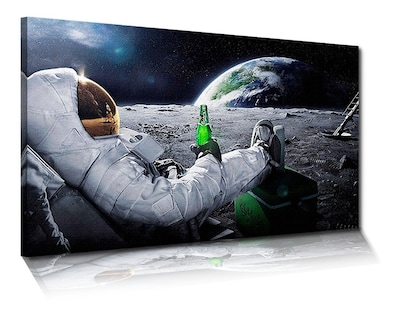 Foto 1 | Cuadro Astronauta Cerveza Para Recamara, Sala Oficina