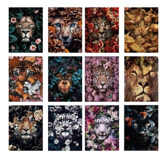 Foto 4 | Cuadros Decorativos Animales Flores Modernos Varios Canvas