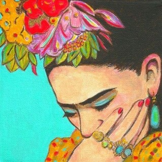 Foto 5 | Tríptico Cuadros Decorativos Frida Kahlo En Lienzo Canvas Color Multicolor Armazón Bastidor