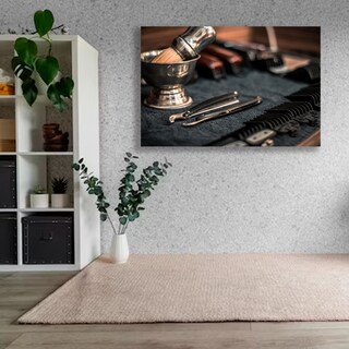 Foto 2 | Cuadro Barberia Navaja Vintage Canvas Grueso 80x120cm Color Multicolor Armazón Bastidor