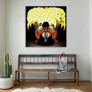 Foto 1 | Cuadro Cargador De Flores Diego Rivera En Lienzo Canvas Color Vendedora De Flores
