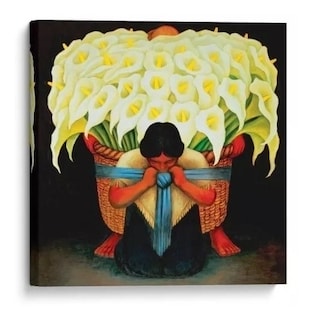 Foto 3 | Cuadro Cargador De Flores Diego Rivera En Lienzo Canvas Color Vendedora De Flores