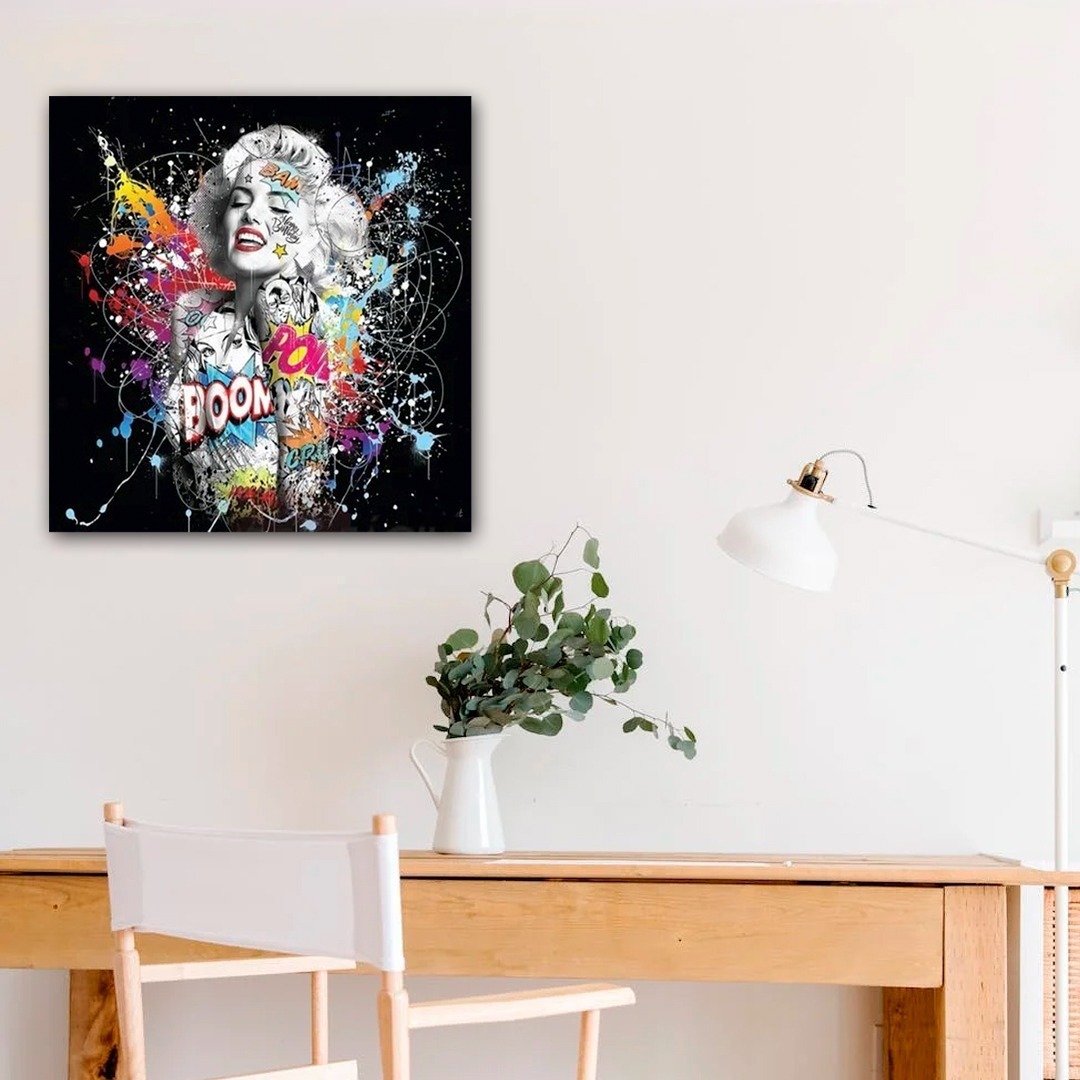 Foto 4 | Cuadro Marilynmonroe Pop Arte Moderno Canvas Grueso 65x65cm