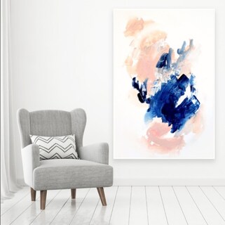 Foto 5 | Cuadro Canvas Abstracto Azul Rosa 50x75 Cm Alta Calidad Color Azul Y Rosa Armazón Bastidor