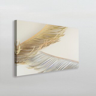 Foto 3 | Cuadro Hoja Palmera Dorado Y Plata Canvas Grueso 95x140cm Color Multicolor Armazón Bastidor
