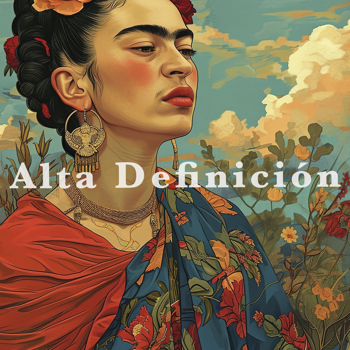 Foto 5 pulgar | Cuadro Canvas Frida Kahlo Decoración Mexicana 80x80cm Hd