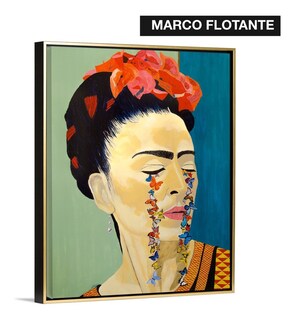 Foto 4 | Cuadro Frida Kahlo Mariposas Moderno Canvas Estilo Oleo Hd Color Multicolor Armazón Bastidor De Madera