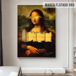 Foto 4 | Cuadro Mona Lisa Exgrande Gold Grafitti Canvas Hd 140x100