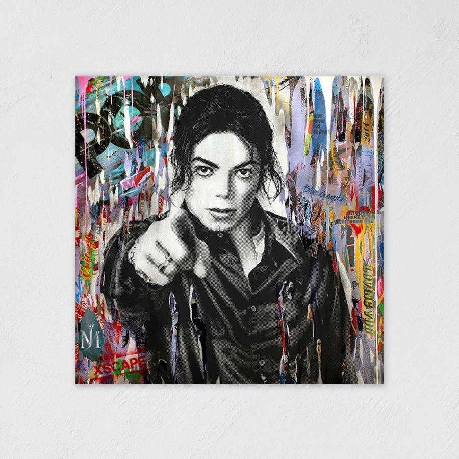 Foto 6 pulgar | Cuadro Decorativo Alec Monopoly Michael Jackson Rey Del Pop