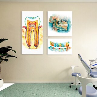 Foto 3 | Cuadros Dentista Odontología Dientes Set En Canvas Con Marco
