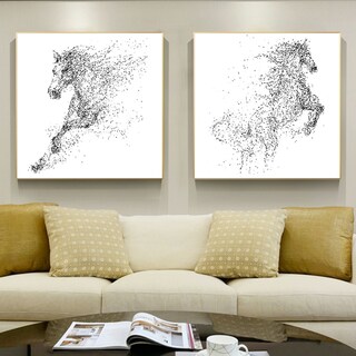 Foto 3 | Cuadro Caballos Corriendo En Lienzo Canvas Hd Opción Marco Color Multicolor Armazón Bastidor De Madera