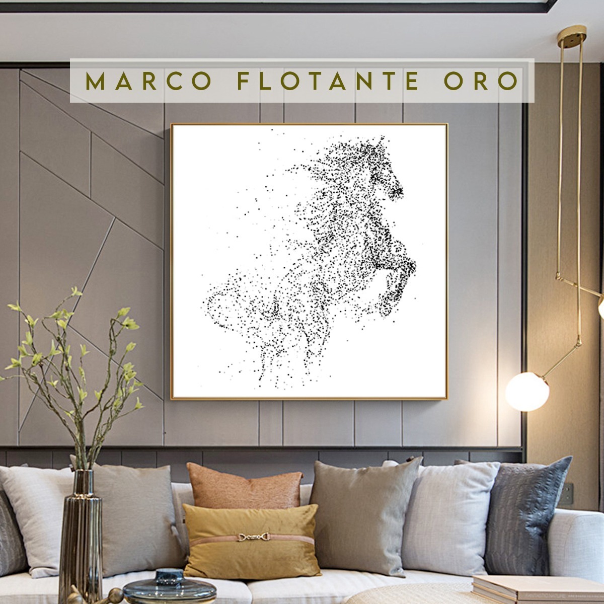 Foto 4 | Cuadro Caballos Corriendo En Lienzo Canvas Hd Opción Marco Color Multicolor Armazón Bastidor De Madera