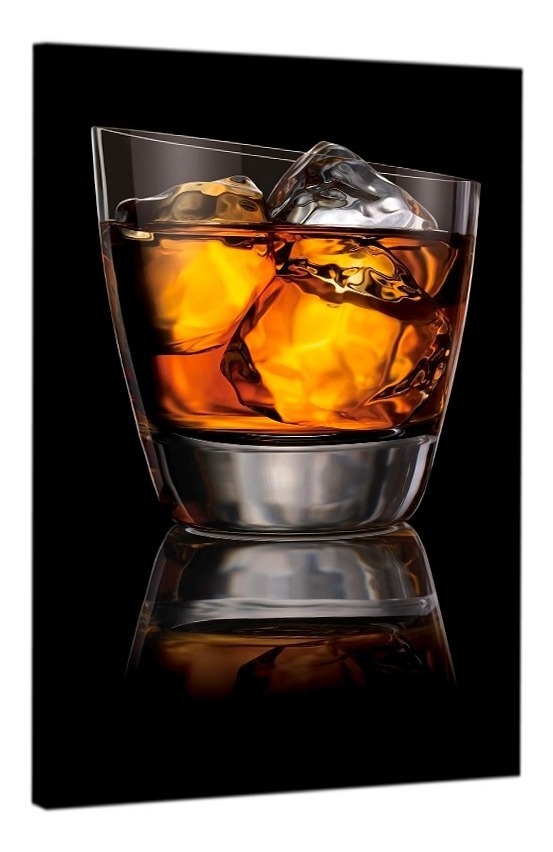 Cuadro Decorativo Bebida Whisky, Canvas Cantina Restaurante.