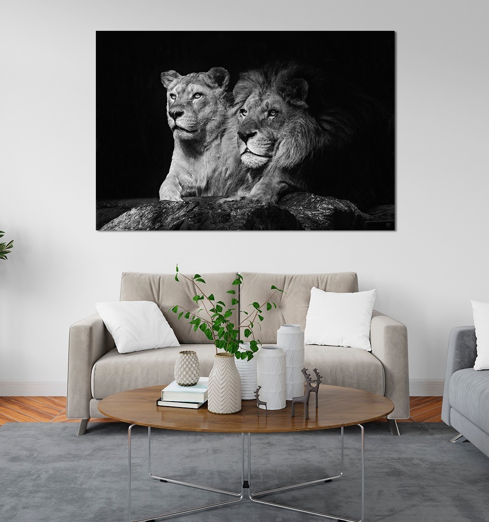 Foto 4 pulgar | Cuadro Decorativo Canvas Leones, Moderno Para Recamara, Sala