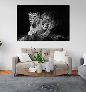 Foto 3 | Cuadro Decorativo Canvas Leones, Moderno Para Recamara, Sala