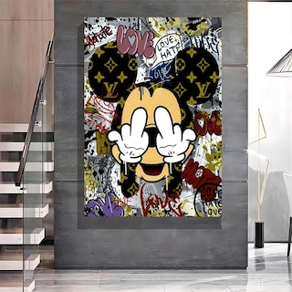 Foto 1 | Cuadro Mickey Mouse Graffiti Canvas Grueso 70x100 Hd Premium