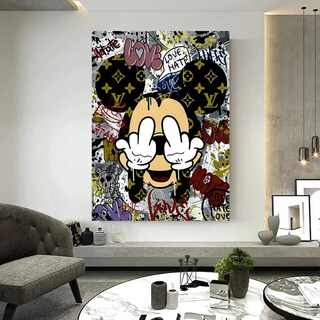 Foto 2 | Cuadro Mickey Mouse Graffiti Canvas Grueso 70x100 Hd Premium