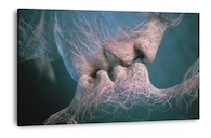 Cuadro Decorativo Moderno Minimalista Beso Abstracto Canvas