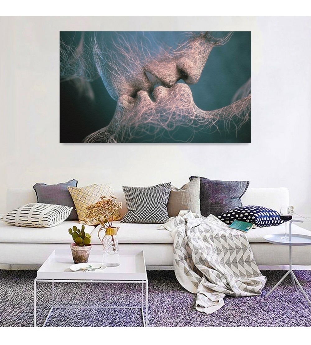 Foto 4 | Cuadro Decorativo Moderno Minimalista Beso Abstracto Canvas