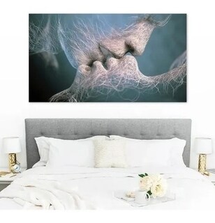 Foto 5 | Cuadro Decorativo Moderno Minimalista Beso Abstracto Canvas