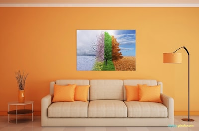 Foto 2 | Cuadro Decorativo Árbol 4 Estaciones Moderno Recamara Sala