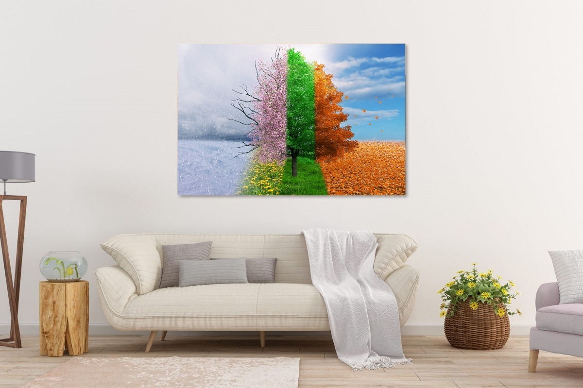 Foto 4 pulgar | Cuadro Decorativo Árbol 4 Estaciones Moderno Recamara Sala