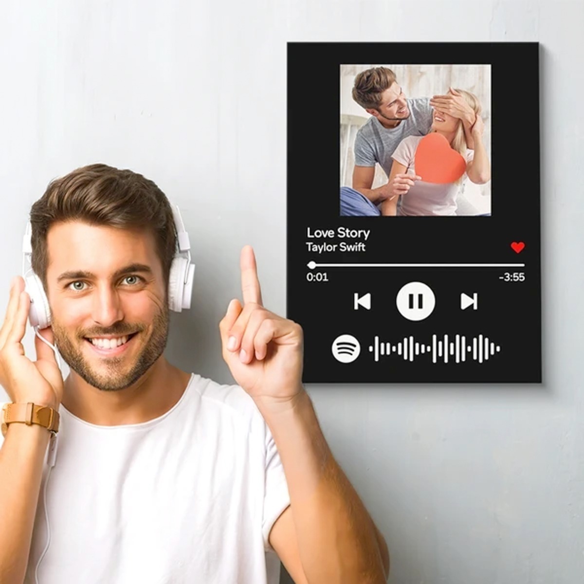 Foto 4 pulgar | Cuadro Código Spotify Regalo Perfecto En Canvas Con Bastidor