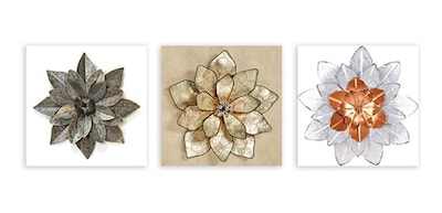 Foto 5 | Set De 3 Cuadros Decorativos Para Sala Recamara, Flor Metal