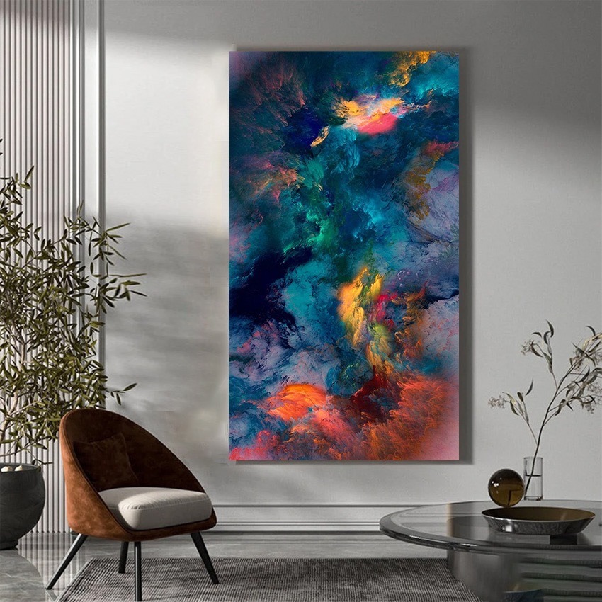 Foto 4 pulgar | Cuadro Grande Moderno De Colores Canvas Hd 75x140 Con Marco