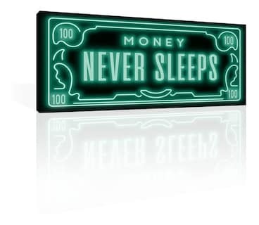 Foto 3 | Cuadro Decorativo Canvas Money Never Sleeps 42x100 Con Marco