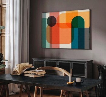 Foto 1 | Cuadros Decorativos Abstractos Modernos Coloridos En Canvas Color New Wave Armazón Bastidor Madera