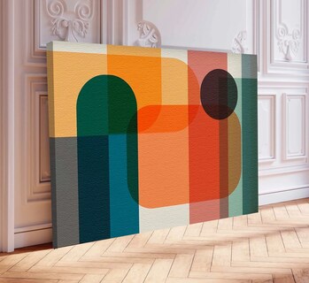 Foto 2 | Cuadros Decorativos Abstractos Modernos Coloridos En Canvas Color New Wave Armazón Bastidor Madera