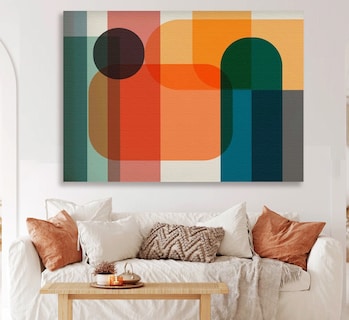 Foto 3 | Cuadros Decorativos Abstractos Modernos Coloridos En Canvas Color New Wave Armazón Bastidor Madera