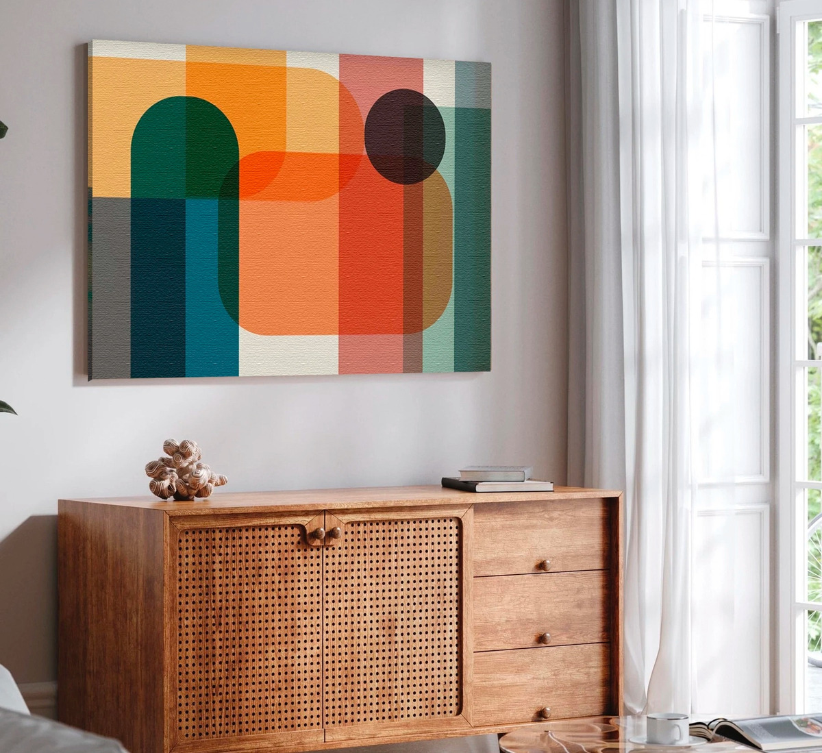 Foto 4 | Cuadros Decorativos Abstractos Modernos Coloridos En Canvas Color New Wave Armazón Bastidor Madera