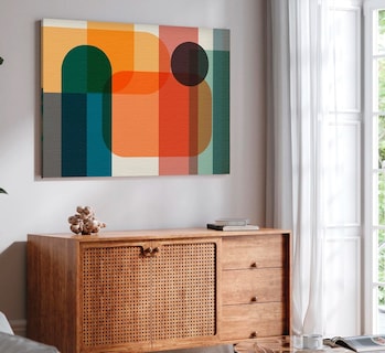 Foto 4 | Cuadros Decorativos Abstractos Modernos Coloridos En Canvas Color New Wave Armazón Bastidor Madera