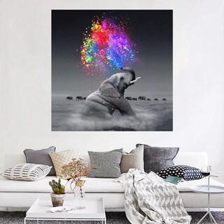 Foto 2 | Cuadro Elefante Colores Moderno En Lienzo Canvas Envío Grati