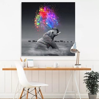 Foto 4 | Cuadro Elefante Colores Moderno En Lienzo Canvas Envío Grati