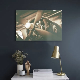 Foto 5 | Cuadros Canvas Metalizado Avioneta Hélice Antiguo 60x90cm