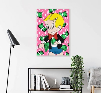 Foto 1 | Cuadro Canvas Alec Monopoly Money Graffiti Neon Urbano