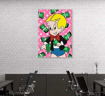 Foto 3 | Cuadro Canvas Alec Monopoly Money Graffiti Neon Urbano
