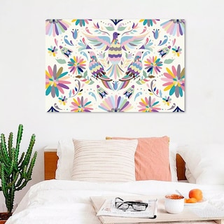 Foto 1 | Cuadro Decorativo Arte Mexicano Huichol Otomí Lienzo Canvas Artístico No Sintético Tintas Ecologica