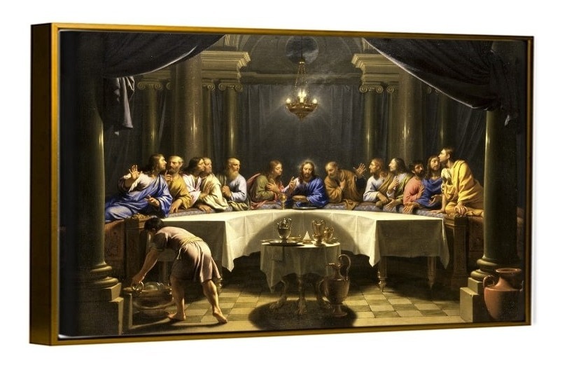 Foto 3 pulgar | Cuadro La Última Cena En Lienzo Canvas Con Bastidor 60x90cm