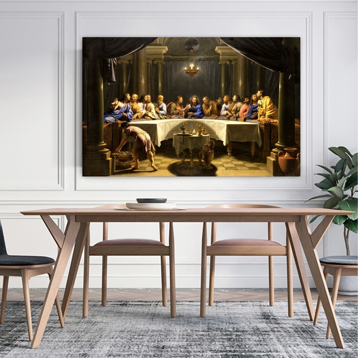 Foto 4 pulgar | Cuadro La Última Cena En Lienzo Canvas Con Bastidor 60x90cm