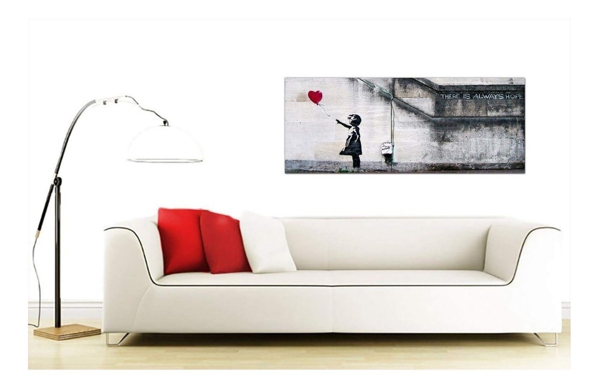 Foto 5 pulgar | Cuadro Banksy Niña Globo Rojo Arte Moderno Lienzo Canvas